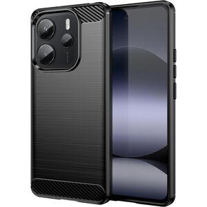 Husa pentru Xiaomi Redmi Note 14 4G Carbon Liquid Silicone, Negru