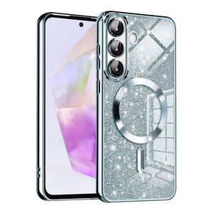 Husa pentru  Samsung Galaxy A36 cu MagSafe Sparkle Glare Detachable Layer, cu protectie lentile - Albastru deschis