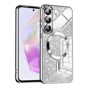 Husa pentru  Samsung Galaxy A36 cu MagSafe Sparkle Glare Detachable Layer, cu protectie lentile - Argintiu