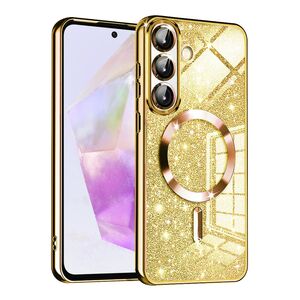 Husa pentru  Samsung Galaxy A36 cu MagSafe Sparkle Glare Detachable Layer, cu protectie lentile - Auriu