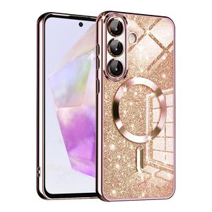 Husa pentru  Samsung Galaxy A36 cu MagSafe Sparkle Glare Detachable Layer, cu protectie lentile - Roz