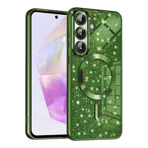 Husa pentru  Samsung Galaxy A36 cu MagSafe Sparkle Glare Detachable Layer, cu protectie lentile - Verde