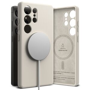 Husa pentru  Samsung Galaxy S25 Ultra Ringke - Silicone Magnetic MagSafe - Crem
