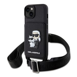 Husa premium pentru  iPhone 15 Karl Lagerfeld superior quality - Negru royal
