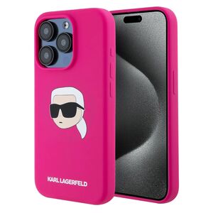 Husa premium pentru  iPhone 15 Pro Max Karl Lagerfeld compatibila Magsafe - Fucsia
