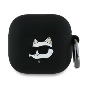 Huse de protectie pentru  AirPods 4, Thin & Smooth, din silicon, compatibila cu incarare wireless, cu breloc carabina - Negru royal