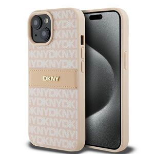 Husa premium pentru  iPhone 15 DKNY Pattern Energy - Crem