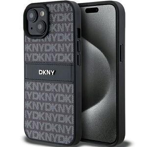 Husa premium pentru  iPhone 15 DKNY Pattern Energy - Gri inchis