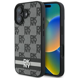 Husa premium pentru  iPhone 16 DKNY Pattern Energy - Gri inchis