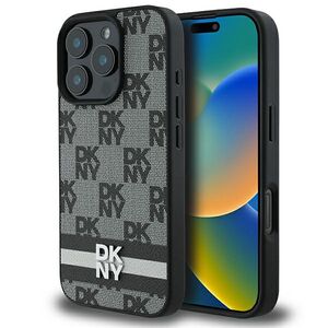 Husa premium pentru  iPhone 16 Pro DKNY Pattern Energy - Gri