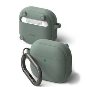 Huse de protectie pentru  AirPods 4 Ringke - Protection Case Onyx Magnetic, Non-Slip Texture, cu breloc carabina - Verde
