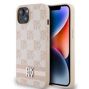 Husa premium pentru  iPhone 15 DKNY Pattern Energy - Roz neon