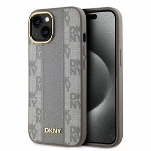 Husa premium pentru  iPhone 15 DKNY Urban compatibila MagSafe - Gri deschis