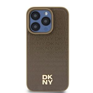 Husa premium pentru  iPhone 15 DKNY Urban compatibila MagSafe - Maro inchis