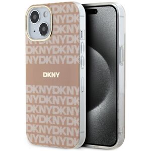 Husa premium pentru  iPhone 15 DKNY Urban compatibila MagSafe - Roz neon