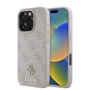 Husa premium pentru  iPhone 16 Pro Max compatibila MagSafe Guess Luxury Series - Bej