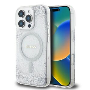 Husa premium pentru  iPhone 16 Pro Max compatibila MagSafe Guess Luxury Series - Clear