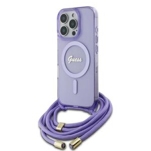 Husa premium pentru  iPhone 16 Pro Max compatibila MagSafe Guess Luxury Series - Lavanda