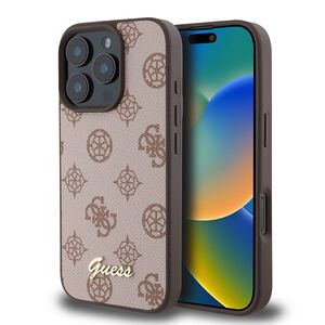 Husa premium pentru  iPhone 16 Pro Max compatibila MagSafe Guess Luxury Series - Maro deschis