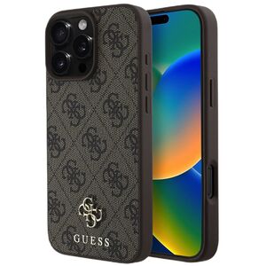 Husa premium pentru  iPhone 16 Pro Max compatibila MagSafe Guess Luxury Series - Maro inchis