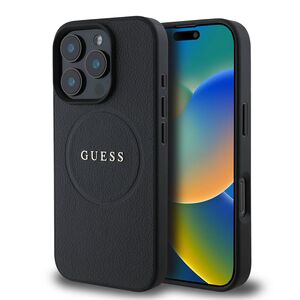 Husa premium pentru  iPhone 16 Pro Max compatibila MagSafe Guess Luxury Series - Negru royal