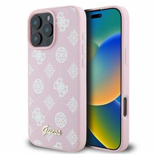 Husa premium pentru  iPhone 16 Pro Max compatibila MagSafe Guess Luxury Series - Roz pal