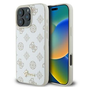 Husa premium pentru  iPhone 16 Pro compatibila MagSafe Guess Luxury Series - Alb