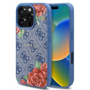 Husa premium pentru  iPhone 16 Pro compatibila MagSafe Guess Luxury Series - Albastru