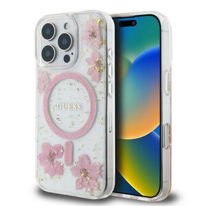 Husa premium pentru  iPhone 16 Pro compatibila MagSafe Guess Luxury Series - roz