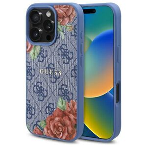 Husa premium pentru  iPhone 16 compatibila MagSafe Guess Luxury Series - Albastru