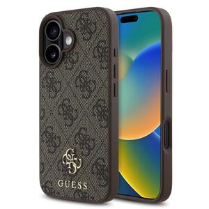 Husa premium pentru  iPhone 16 compatibila MagSafe Guess Luxury Series - Maro deschis