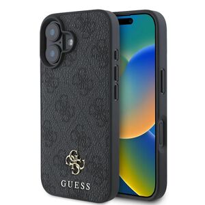 Husa premium pentru  iPhone 16 compatibila MagSafe Guess Luxury Series - Negru royal