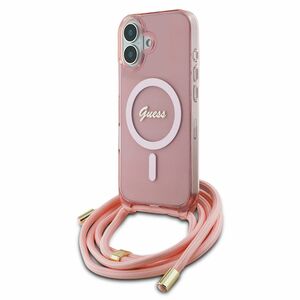 Husa premium pentru  iPhone 16 compatibila MagSafe Guess Luxury Series - Roz