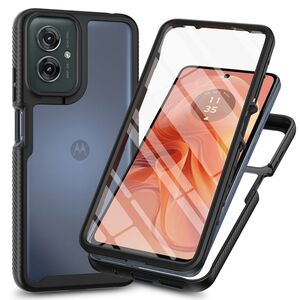 Pachet 360: Husa cu folie integrata pentru Motorola Moto G55 Defense360 (fata spate) - negru