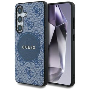 Husa premium pentru  Samsung Galaxy S25 compatibila MagSafe Guess Luxury Series - Albastru deschis