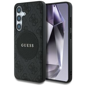 Husa premium pentru  Samsung Galaxy S25 compatibila MagSafe Guess Luxury Series - Negru electric