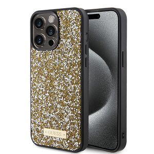 Husa premium  iPhone 15 Pro pentru Guess Elegance Series - Maro deschis