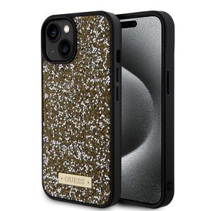 Husa premium  iPhone 15 pentru Guess Elegance Series - Maro