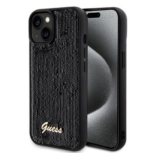 Husa premium  iPhone 15 pentru Guess Elegance Series - Negru denim