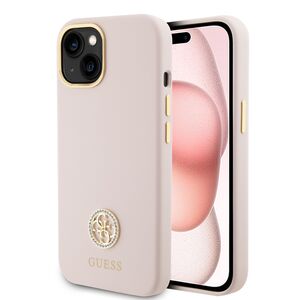 Husa premium  iPhone 15 pentru Guess Elegance Series - Roz neon