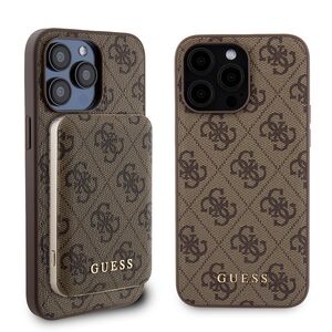 Husa premium pentru  iPhone 15 Pro Max compatibila MagSafe Guess Luxury Series - Maro