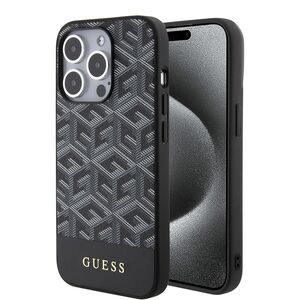 Husa premium pentru  iPhone 15 Pro Max compatibila MagSafe Guess Luxury Series - Negru electric