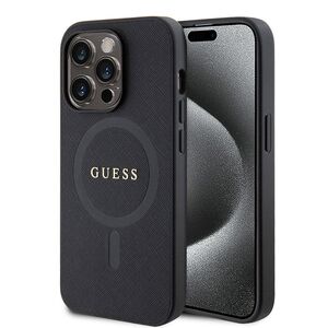 Husa premium pentru  iPhone 15 Pro Max compatibila MagSafe Guess Luxury Series - Negru