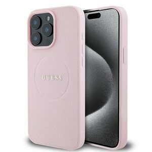 Husa premium pentru  iPhone 15 Pro Max compatibila MagSafe Guess Luxury Series - Roz deschis