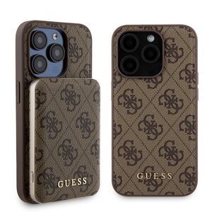Husa premium pentru  iPhone 15 Pro compatibila MagSafe Guess Luxury Series - Maro