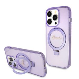 Husa premium pentru  iPhone 15 Pro compatibila MagSafe Guess Luxury Series - Mov deschis