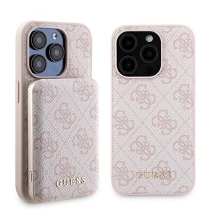 Husa premium pentru  iPhone 15 Pro compatibila MagSafe Guess Luxury Series - Roz deschis