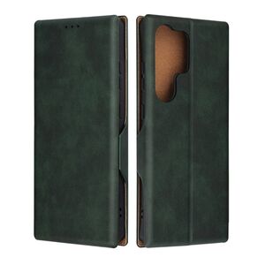 Husa tip carte pentru Samsung Galaxy S25 Ultra Smart Wallet fata - spate protectie 360 - Verde