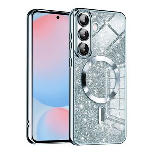 Husa pentru  Samsung Galaxy A56 cu MagSafe Sparkle Glare Detachable Layer, cu protectie lentile - Albastru deschis