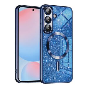 Husa pentru  Samsung Galaxy A56 cu MagSafe Sparkle Glare Detachable Layer, cu protectie lentile - Albastru